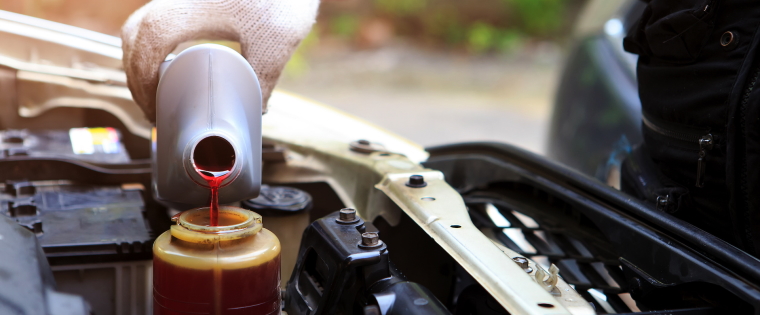 Engine oil being added